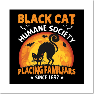 Black Cat Halloween Scary Spooky Retro Vintage Posters and Art